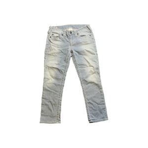 TRUE RELIGION LIZZY Womens Cropped Jeans Stripe Size 28